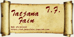Tatjana Fain vizit kartica